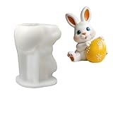 XuQiZZpp Haseneier Silikon Osterkerze Silikonform Lebensmittelecht Kuchen Fondant Backform für Kerze Seife Schokolade