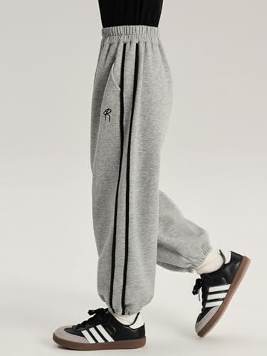 Image of 2026 Premium Girls Jogger Pants with Side Stripes & Elastic Waist & Pockets, Casual Sportswear
