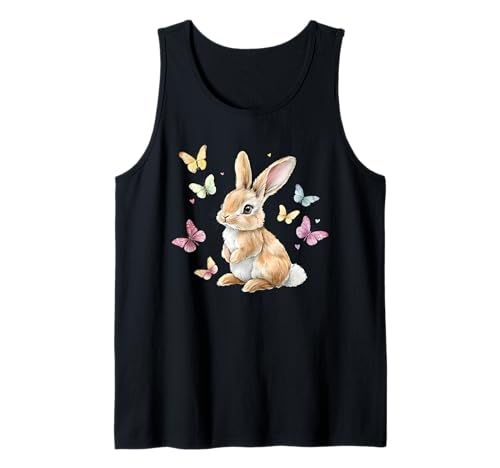 Cute Easter Bunny Rabbit Butterfly Tank Top