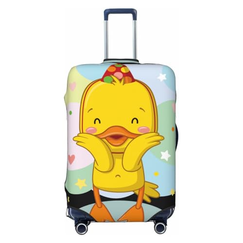 Yellow Duck Doll Print Luggage Cover Washable Elasticated Suitcase Covers TSA Approved Stylish Dust and Scratch Resistant Case Protector for Kids and Adults - Main Image