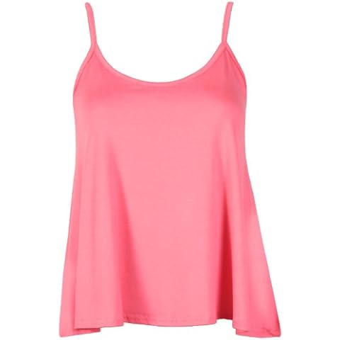 Purple Hanger Women's Slim Strappy Swing Vest Top Coral 4-6 (S/M) Cover