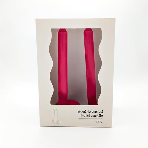 Double Ended Twist Design Table Candle in Gift Box
