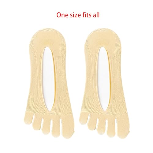 Qianly Five Toe Socks, Boat Socks, Breathable Ankle Toe Socks for Casual Ladies Girls, Skin2
