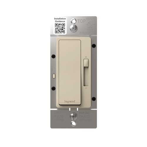 Image of Legrand Radiant 150W LED Dimmer Light Switch 3-Way Rocker Light Almond 1Pk | Pass & Seymour LED Optimized, Decorator Rocker Dimmer Switch, for Dimmable LED Bulbs, Flicker-Free