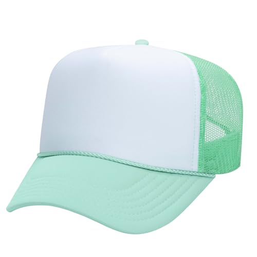 Image of OTTO Polyester Foam Front 5 Panel High Crown Mesh Back Trucker Hats in 97, Bulk, Wholesale