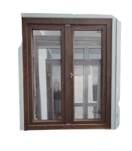 SQUARECRAFT UPVC System LLP Wooden Finish upvc French Open Window with ...