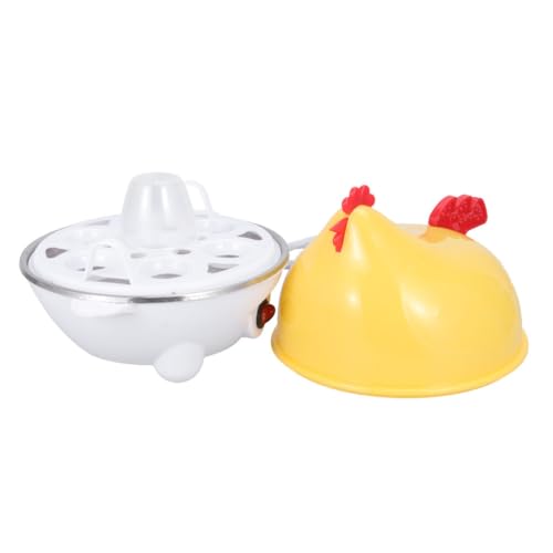 PACKOVE Escalfador de Huevos al Vapor Forma de Pollo, Ligero Pp Acero Inoxidable, Adecuado para Viajes y Hogar, Cocedor Eléctrico y Portátil Color Amarillo
