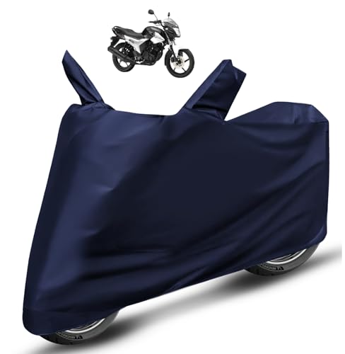 Image of Auto Hub Bike Cover Compatible with Yamaha SZ-R with Mirror Pocket, Dustproof, Heat Resistant, Triple Stitched, SZ-R Bike Cover- Plain Navy