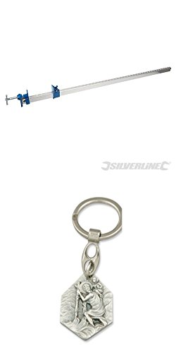 Preisvergleich Produktbild Silverline Aluminium-Fugzwinge 1200mm, Klemmschiene (92997799990398) mit Anhänger Hlg. Christophorus