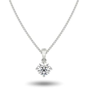 IGI Certified 1/4 to 3 Carat Round Brilliant Cut Lab Grown Diamond Solitaire Pendant Necklace for Women I 14k Gold Necklace (G-H, VS1-VS2, cttw) I 18 Inch Chain Necklace
