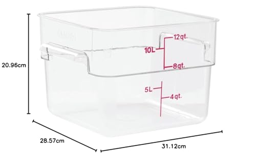 Camwear Polycarbonate Square Food Storage container, 12 Quart