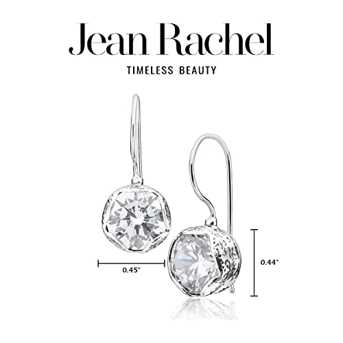 925 Sterling Silver Earrings With 2 White Round Cubic Zirconia, 10Mm Bezel, Impressive Bling Effect Hypoallergenic, Nickel And Lead-Free, Artisan Handcrafted Designer, French Wire Back, Made In Israel #TOP5