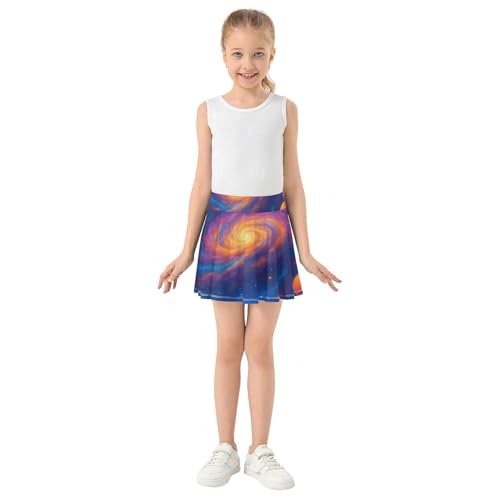 Joisal Vivid Cosmic Scene Colorful Planets Girls' Shorts Athletic Skorts Tennis Skirts for Kids Personalized Girl Skort 3t3