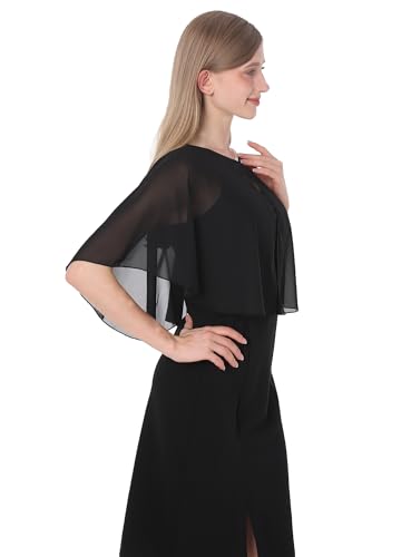 Baoqiya Capelets for women Chiffon Cape Soft Shawls and Wraps Wedding Capes 1920s flapper Cover Up3