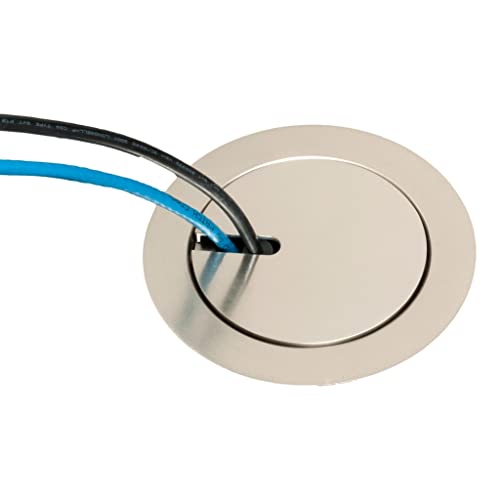 Arlington FLBC4580 Recessed Power and Data Round Floor Box For Existing or New Concrete Floor Boxes (Fits in most 4.5" inside diameter round PVC Concrete Floor Boxes) (Nickel)