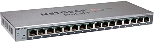 Image of NETGEAR 16-Port Gigabit Ethernet Smart Managed Plus Network Switch, Hub, Internet Splitter (GS116E) - Desktop, and ProSAFE Lifetime Protection, Black