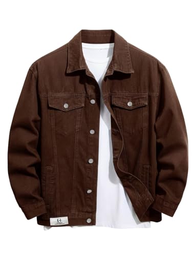 Image of GRECIILOOKS Men'S Denim Jacket | Classic Regular Fit Jeans Jacket For Men | Stylish Branded Jackets For Men - Timeless Casual Wear