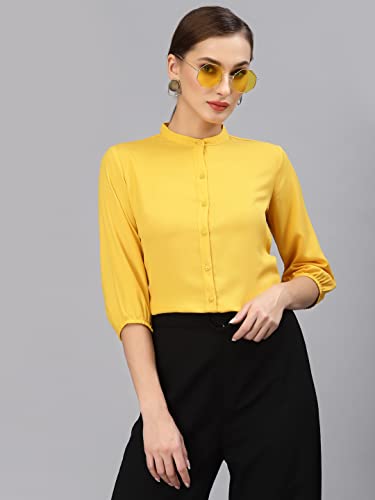 Image of Style Quotient Women Solid Lilac Polyester Formal Shirt