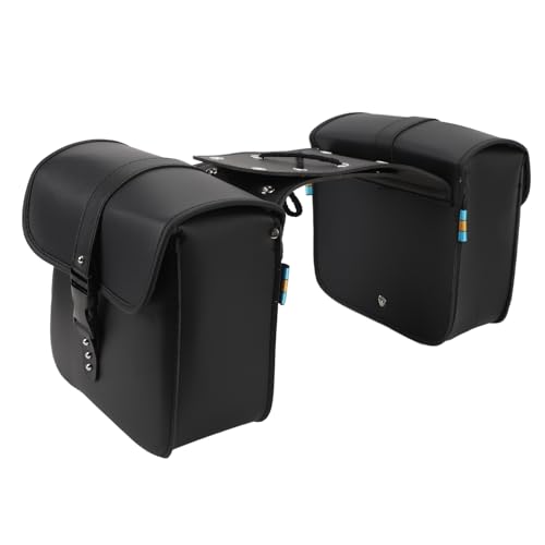 Alforjas para motocicleta de cuero PU resistentes al clima con alta capacidad de almacenamiento para herramientas y guantes miniatura 3