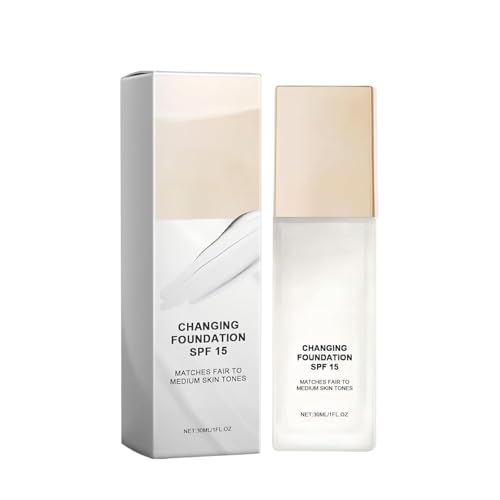 Color Changing Foundation for Mature Skin, Concealer Cover Cream, Lightweight Liquid Foundations, Tone Suitable for All Skin Types