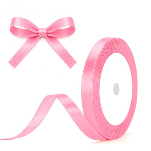 G2PLUS Pink Satin Ribbons 10mm: 22m Decorative Gift Wrapping Ribbon for Valentines Day Crafting Wedding Party Decoration