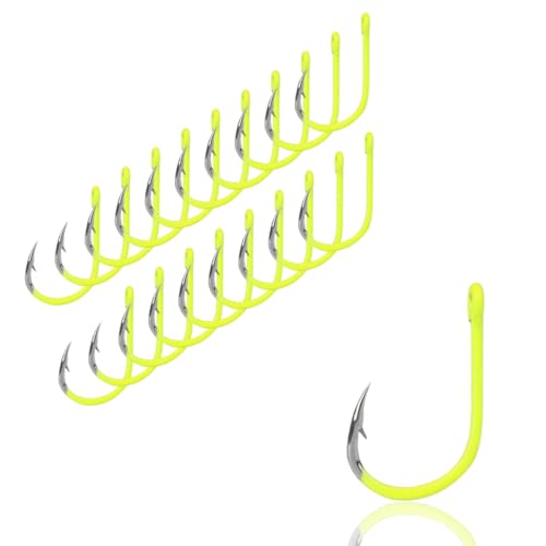 AMZfishing® 20x UV aktive lasergeschärfte Forellenhaken - ideal für Forellenteig und Naturköder | Angelhaken Forelle | Haken Forelle | Forellensee Köder | Angelhaken scharf (gelb 20, #8) AMZfishing® 20x UV aktive lasergeschärfte Forellenhaken - ideal für Forellenteig und Naturköder | Angelhaken Forelle | Haken Forelle | Forellensee Köder | Angelhaken scharf (gelb 20, #8)
