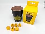 Set aus Becher und sechs Würfeln