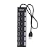 7-Port USB Hub with ON/Off Switch, Black