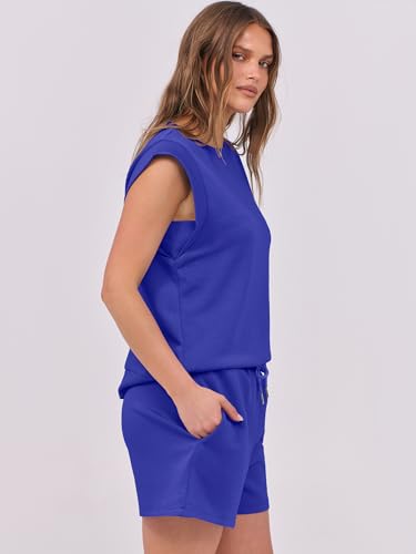 Image of ANRABESS Two Piece Sets for Women 2026 Summer Short Lounge Set Casual Beach Vacation Outfits Spring Sweatsuits Tracksuit