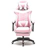 Chaise Gaming/Bureau Cyclone Ado – Design Racing Bleu/Noir, Cuir PU Coutures Épaisses, Soutien Lombaire + Coussin Nuque, 360° Pivotante