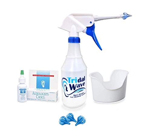 Ear Washer System - Home Solution for Safely Removing Built-Up Earwax and Preventing Future Earwax Buildup - Made by Tridal Wave (Tridal Wave XL Kit)