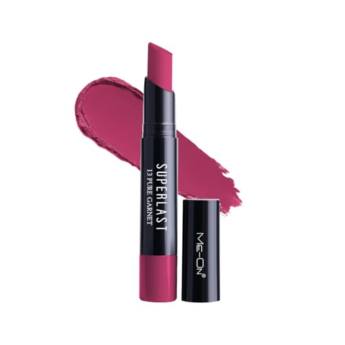ME-ON SuperLast Matte Lipstick for Women | 24 Hrs Long Lasting | Waterproof, Smudge-Proof & Transfer-Proof | Lightweight, Cruelty-Free, High Pigment Soft Matte Finish (Pure Garnet, 2 gm)