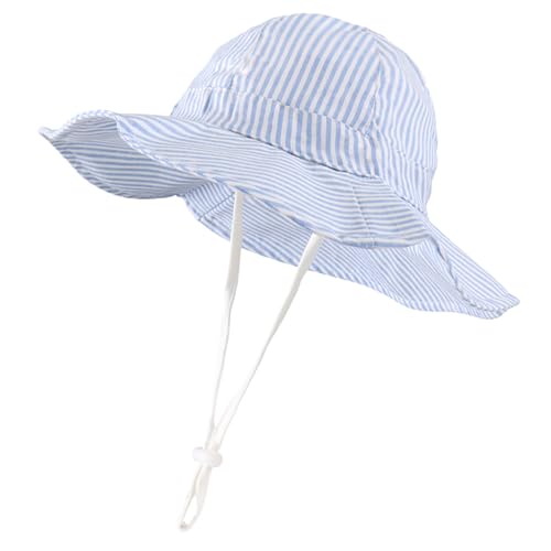 Chapeau de soleil 2025 pour bébé fille avec UPF 50+ réglable pour l'extérieur Chapeau de plage pour tout-petits avec large bord Chapeaux de pêcheur pour...