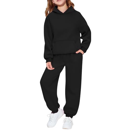 Toddler Kids Sweatsuit Girls Boys 2 Piece Tracksuit Jogging Outfits Set Hooded Sweatshirt and Jogger Sweatpants Clothing Set