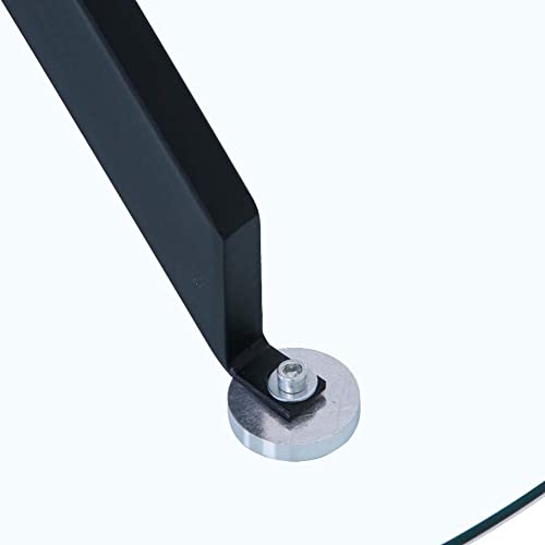 Niern Glass Dining Table With Chromed Legs, 35.5 In Round Modern Small Kitchen Table For Kitchen Dining Room (Black) #TOP6