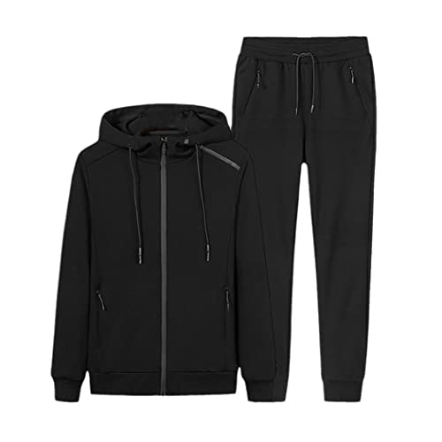 Survêtement de sport respirant homme grande taille XXXL ensemble noir confortable