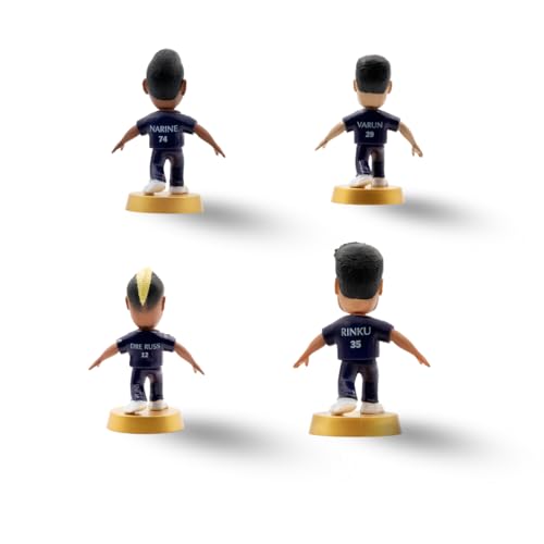 Image of Action Figure, IPL Edition 360 Rotatable Head, Cricket Player for Fans & Collectors (Kolkata Knight Riders Pack of 4)