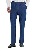 LETAOTAO Mens Elastic Waist Jeans Pants for Seniors Adaptive Mens Pants for Elderly with Zipper Fly (Medium Blue Denim,40W x 28L)