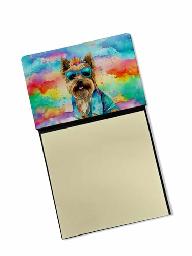 Caroline's Treasures Cairn Terrier Hippie Dawg Sticky Note Holder Refillable Dispenser Self-Sticky Note Pads, Memo Pads Blank Desk Accessories