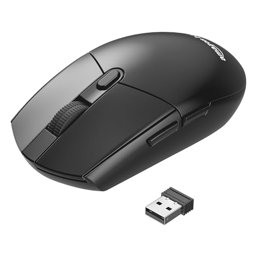 Image of amazon basics Pro Series Wireless Gaming Mouse, Hero Sensor, 12000 DPI, Lightweight | 6 Programmable Buttons | Compatible with PC /Mac | Rechargeable