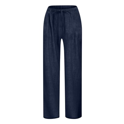 BILIKEYU Boys Girls Cotton Linen Pants Pull on Elastic Waist Baggy Wide Leg Casual Sweatpants with Pockets 4 to2