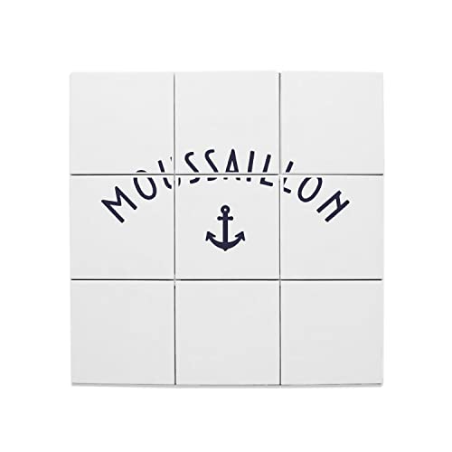 Carreaux céramique décoratif 45x45 cm fresque murale bleue Moussaillon