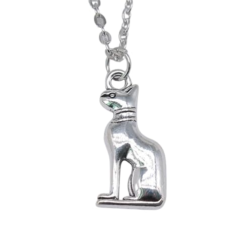 Bijoux égyptien Bastet pendentif collier femme cordon chaîne couleurs 25x12mm