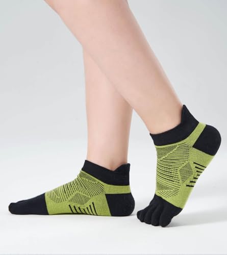 Toe Socks for Men and Women Coolmax Five Finger No Show High Performance Athletic Running 3 Pairs3