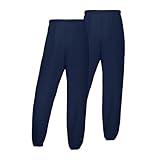 Hanes Men's EcoSmart Fleece Sweatpant, Navy, Large (Pack of 2)