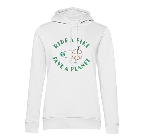 Sweat à capuche vélo vert écologie ride a bike save a planet pour cycliste