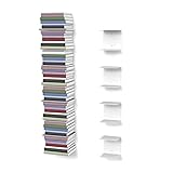 bücherregal weiß GESTALTEN der Wände mit schwebenden Bücherstapeln