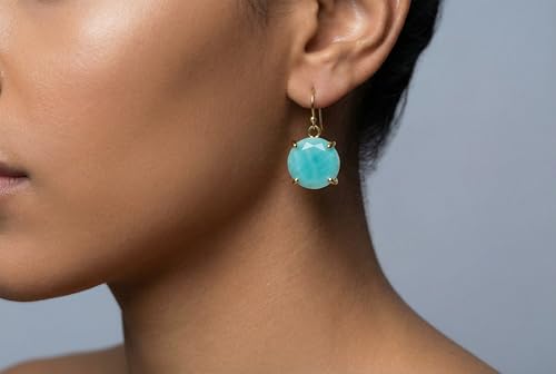 Boucles d'oreilles amazonite extra longues pour sublimer un visage rond - 6