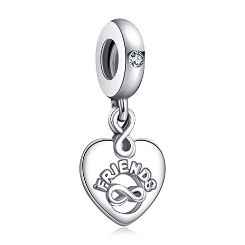 Annmors Donna Ciondolo Pendente Amiche per sempre Argento 925 Colgantes con Zirconia cubica per Charm Bracciale