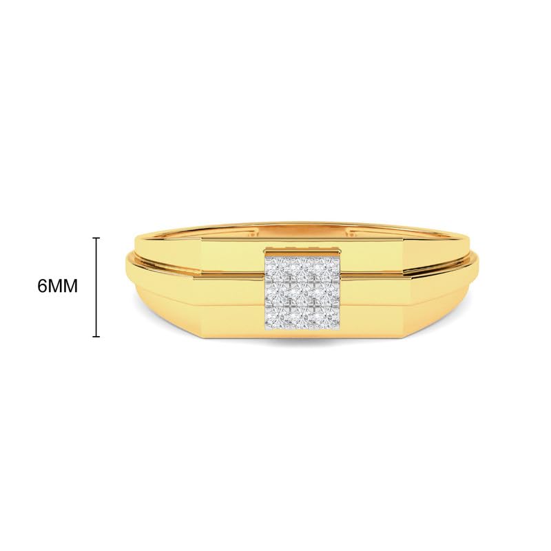 Image of KISNA 14k / 18k Real Gold & Diamond Ring | Diwali, Rakhi Rakshabandhan Gift for Brother, Husband | With Certificate of Authenticity & BIS-Hallmarked Gold Jewellery | Casual Ring For Him